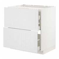 METOD / MAXIMERA - Base cab f hob/2 fronts/3 drawers, white/Stensund white , 80x60 cm - best price from Maltashopper.com 79409595