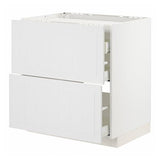 METOD / MAXIMERA base cab f hob/2 fronts/3 drawers, white/Stensund white, 80x60 cm