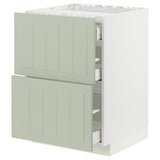 METOD / MAXIMERA base cab f hob/2 fronts/3 drawers, white/Stensund light green, 60x60 cm