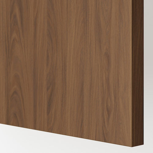 METOD / MAXIMERA - Base cab f hob/2 fronts/3 drawers, white/Tistorp brown walnut effect, 80x60 cm