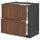 METOD / MAXIMERA base cab f hob/2 fronts/3 drawers, black Enköping/brown walnut effect, 80x60 cm