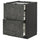 METOD / MAXIMERA base cab f hob/2 fronts/3 drawers, black/Kalhyttan dark grey concrete effect, 60x60 cm