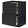 METOD / MAXIMERA base cab f hob/2 fronts/3 drawers, black/Nickebo matt anthracite, 60x60 cm
