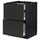METOD / MAXIMERA base cab f hob/2 fronts/3 drawers, black/Upplöv matt anthracite, 60x60 cm