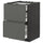 METOD / MAXIMERA base cab f hob/2 fronts/3 drawers, black/Voxtorp dark grey, 60x60 cm