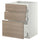 METOD / MAXIMERA base cab f hob/3 fronts/3 drawers, white/Brokhult light grey, 60.0x80.0x60.0 cm