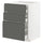 METOD / MAXIMERA - METOD / MAXIMERA Base cab f hob/3 fronts/3 drawers, white/Voxtorp dark grey, 60x60 cm