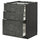 METOD / MAXIMERA base cab f hob/3 fronts/3 drawers, black/Kalhyttan dark grey concrete effect, 60x60 cm
