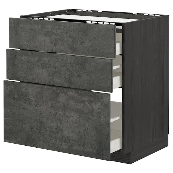 METOD / MAXIMERA - Mobile p cottura/3frontali/3casset , 80x60 cm - best price from Maltashopper.com 79415638