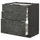 METOD / MAXIMERA base cab f hob/3 fronts/3 drawers, black/Kalhyttan dark grey concrete effect, 80x60 cm