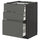 METOD / MAXIMERA base cab f hob/3 fronts/3 drawers, black/Voxtorp dark grey, 60x60 cm