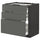 METOD / MAXIMERA base cab f hob/3 fronts/3 drawers, black/Voxtorp dark grey, 80x60 cm