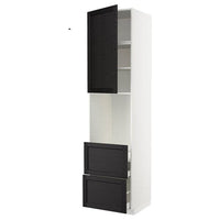 METOD / MAXIMERA - High cabinet f oven+door/2 drawers, white/Lerhyttan black stained , 60x60x240 cm - best price from Maltashopper.com 79456884