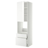 METOD / MAXIMERA high cabinet f oven+door/2 drawers, white/Ringhult white, 60x60x220 cm
