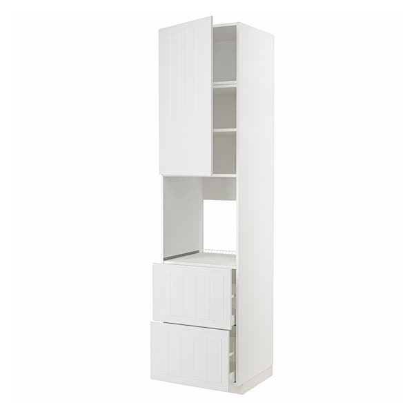 METOD / MAXIMERA - High cabinet f oven+door/2 drawers, white/Stensund white , 60x60x240 cm