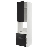 METOD / MAXIMERA - High cabinet f oven+door/2 drawers, white/Upplöv matt anthracite , 60x60x220 cm - best price from Maltashopper.com 99493343