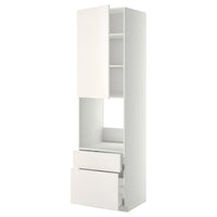 METOD / MAXIMERA high cabinet f oven+door/2 drawers, white/Veddinge white, 60x60x220 cm