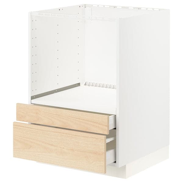 METOD / MAXIMERA - Base cabinet f combi micro/drawers, white/Askersund light ash effect , 60x60 cm - best price from Maltashopper.com 69216192