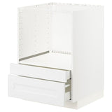 METOD / MAXIMERA base cabinet f combi micro/drawers, white/Axstad matt white, 60x60 cm