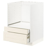 METOD / MAXIMERA base cabinet f combi micro/drawers, white/Bodbyn off-white, 60x60 cm