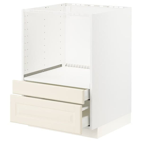 METOD / MAXIMERA - Base cabinet f combi micro/drawers, white/Bodbyn off-white , 60x60 cm