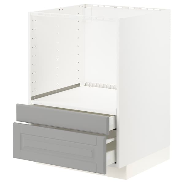 Ikea METOD / MAXIMERA - Base cabinet f combi micro/drawers, white/Bodbyn grey ,
