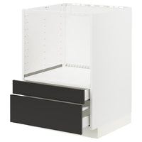 METOD / MAXIMERA - Base cabinet f combi micro/drawers, white/Nickebo matt anthracite, 60x60 cm - best price from Maltashopper.com 09497835