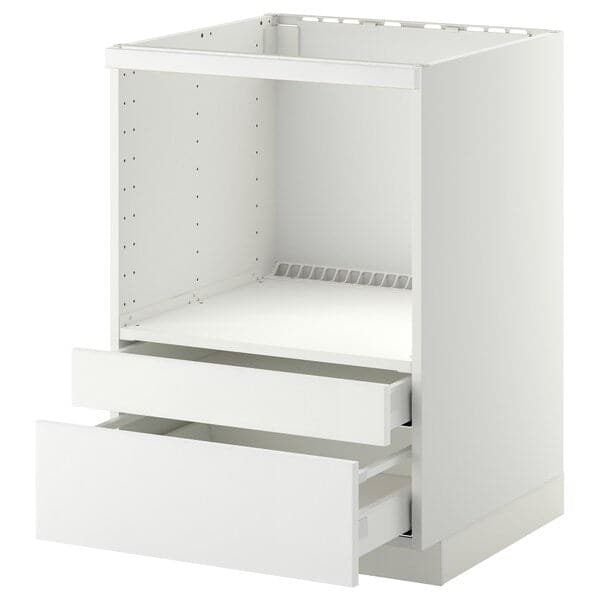 METOD / MAXIMERA - Base cabinet f combi micro/drawers, white/Ringhult white, 60x60 cm