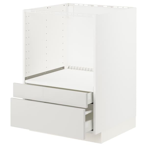 Ikea METOD / MAXIMERA - Base cabinet f combi micro/drawers, white/Ringhult light grey , 60x60 cm