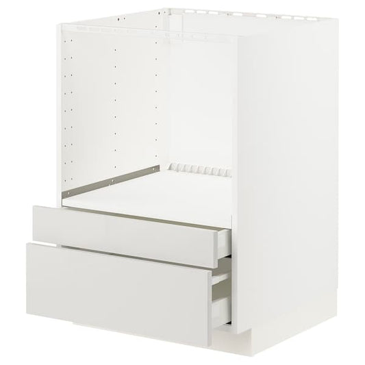 Ikea METOD / MAXIMERA - Base cabinet f combi micro/drawers, white/Ringhult light grey , 60x60 cm
