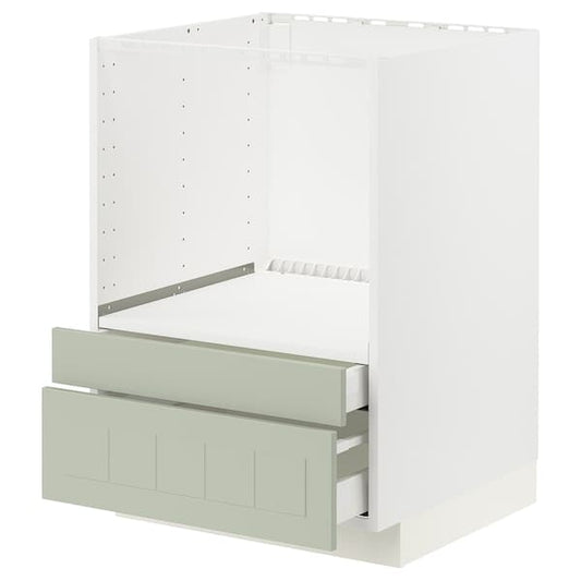 Ikea METOD / MAXIMERA - Base cabinet f combi micro/drawers, white/Stensund light green , 60x60 cm