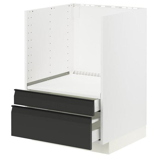 METOD / MAXIMERA - Base cabinet f combi micro/drawers, white/Upplöv matt anthracite , 60x60 cm - best price from Maltashopper.com 59493180