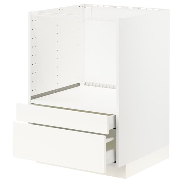 METOD / MAXIMERA - Base cabinet f combi micro/drawers, white/Veddinge white, 60x60 cm - best price from Maltashopper.com 29110036