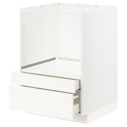METOD / MAXIMERA - Base cabinet f combi micro/drawers, white/Veddinge white, 60x60 cm