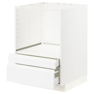 Ikea METOD / MAXIMERA - Base cabinet f combi micro/drawers, white/Voxtorp matt white, 60x60 cm