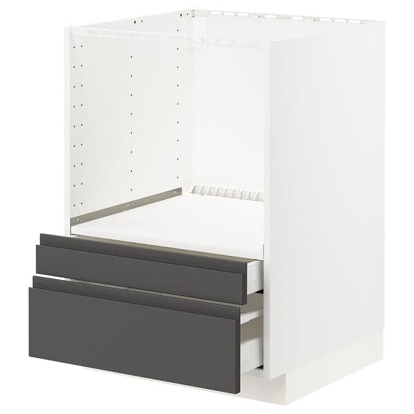 Ikea METOD / MAXIMERA - Base cabinet f combi micro/drawers, white/Voxtorp dark grey , 60x60 cm