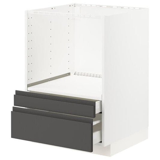 Ikea METOD / MAXIMERA - Base cabinet f combi micro/drawers, white/Voxtorp dark grey , 60x60 cm