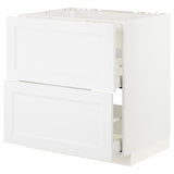 METOD / MAXIMERA base cab f hob/int extractor w drw, white/Axstad matt white, 80x60 cm