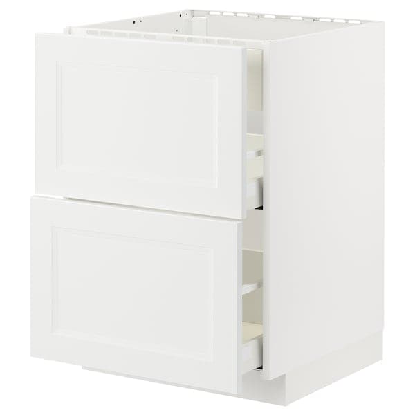 METOD / MAXIMERA - Base cab f hob/int extractor w drw, white/Axstad matt white, 60x60 cm