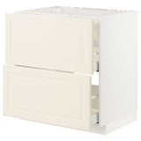 METOD / MAXIMERA base cab f hob/int extractor w drw, white/Bodbyn off-white, 80x60 cm