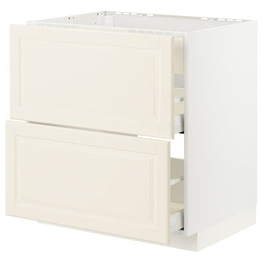 Ikea METOD / MAXIMERA - Base cab f hob/int extractor w drw, white/Bodbyn off-white , 80x60 cm