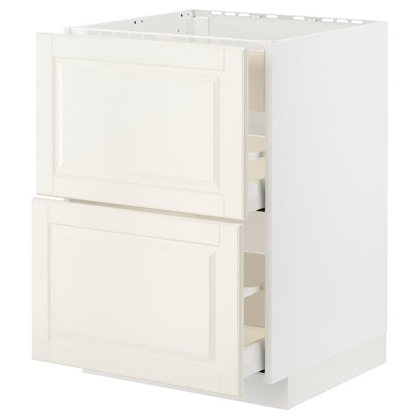 Ikea METOD / MAXIMERA - Base cab f hob/int extractor w drw, white/Bodbyn off-white , 60x60 cm