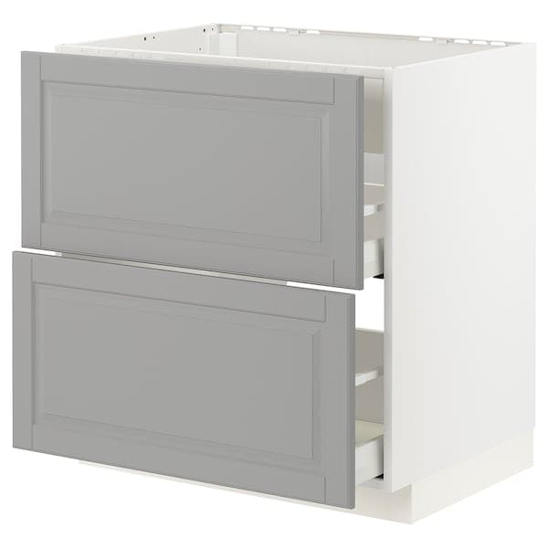 METOD / MAXIMERA - Base cab f hob/int extractor w drw, white/Bodbyn grey , 80x60 cm - best price from Maltashopper.com 49335803