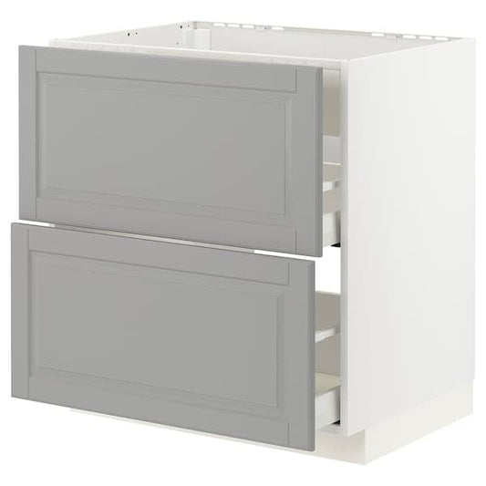 METOD / MAXIMERA - Base cab f hob/int extractor w drw, white/Bodbyn grey , 80x60 cm - best price from Maltashopper.com 49335803