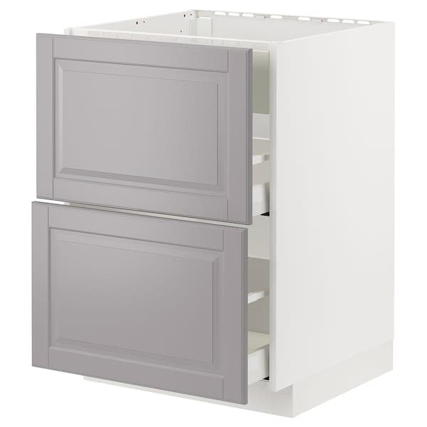 Ikea METOD / MAXIMERA - Base cab f hob/int extractor w drw, white/Bodbyn grey , 60x60 cm