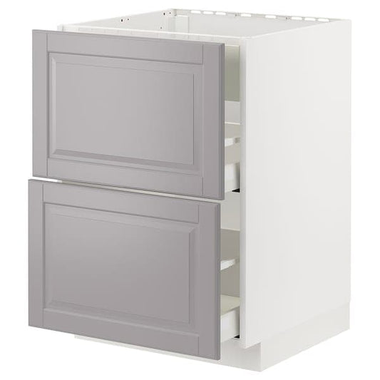 Ikea METOD / MAXIMERA - Base cab f hob/int extractor w drw, white/Bodbyn grey , 60x60 cm