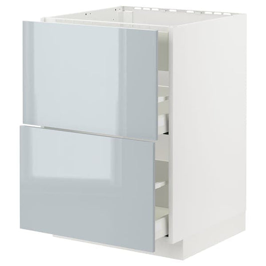 Ikea METOD / MAXIMERA - Base cab f hob/int extractor w drw, white/Kallarp light grey-blue