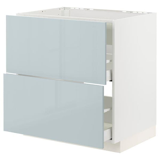 Ikea METOD / MAXIMERA - Base cab f hob/int extractor w drw, white/Kallarp light grey-blue , 80x60 cm