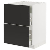 METOD / MAXIMERA base cab f hob/int extractor w drw, white/Nickebo matt anthracite, 60x60 cm