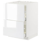 METOD / MAXIMERA base cab f hob/int extractor w drw, white/Ringhult white, 60x60 cm